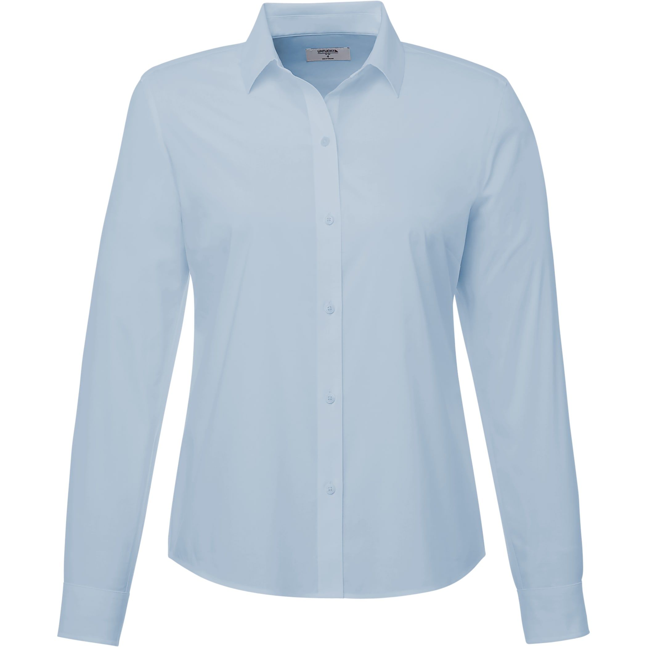UNTUCKit Women's Bella 65.5% Cotton, 30% Polyester, 4.5% Elastane Long Sleeve Button Up Dress Shirt - Wrinkle Resistant
